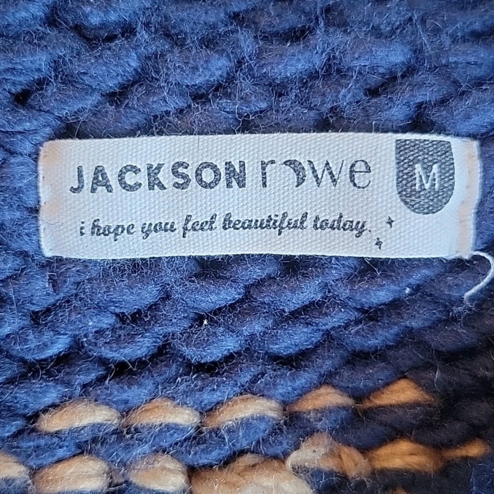 🧿 JACKSON ROWE - I SEE YOU NAVY CARDIGAN MEDIUM - Picture 8 of 9